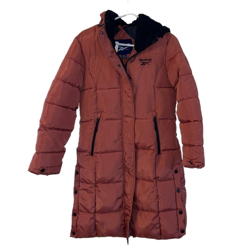 NWT- Reebok Full zip long puffer, water resistant. Size S/Ch - Picture 2 of 7